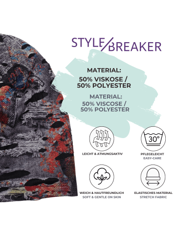 styleBREAKER Beanie Mütze in Anthrazit-Weinrot-Violett