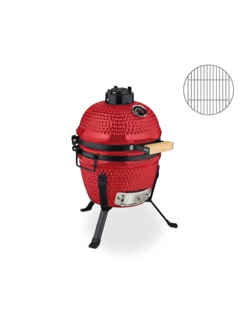 relaxdays Kamado Grill in Rot - Ø 32 cm