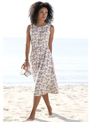Beach Time Midikleid in beige-creme bedruckt