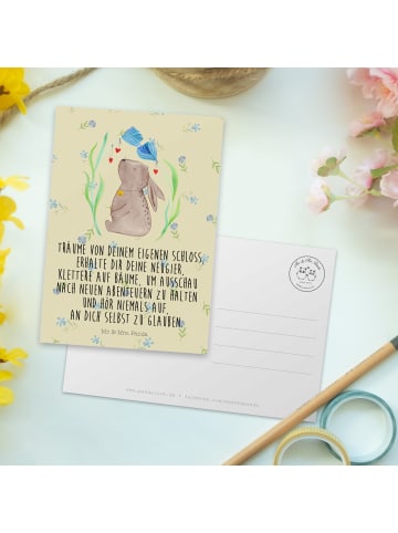 Mr. & Mrs. Panda Postkarte Hase Blume mit Spruch in Blumig