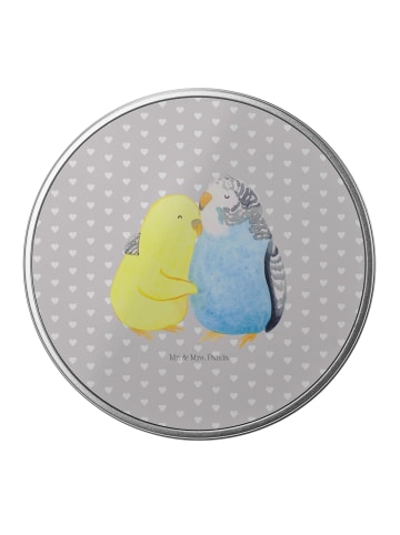 Mr. & Mrs. Panda Aufbewahrungsbox Wellensittich Liebe ohne Spruch in Grau Pastell