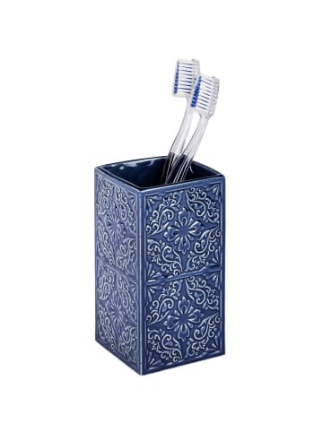 Wenko Zahnbürstenbehälter CORDOBA DARK BLUE in Blau, (B) 7 x (H) 12 cm