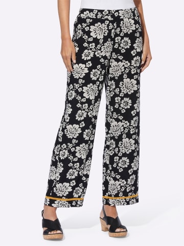 Heine Druckhose in schwarz-champagner-bedruckt