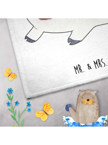Mr. & Mrs. Panda Gästehandtuch Kuh ohne Spruch in Weiß