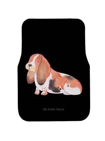 Mr. & Mrs. Panda Fahrer Autofußmatte Hund Basset Hound ohne Spruch in Schwarz