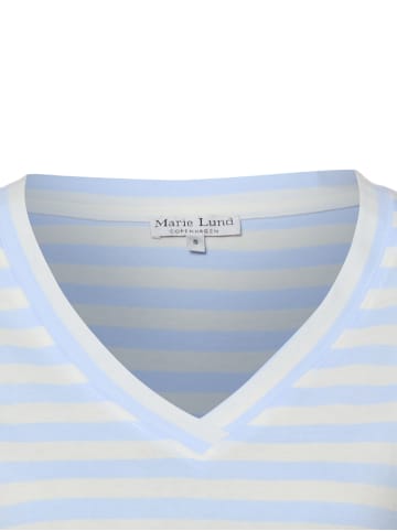Marie Lund T-Shirt in weiß hellblau - 0002