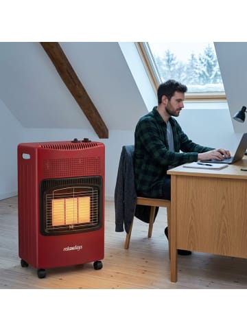 relaxdays Gasheizofen in Rot - (B)42 x (H)73 x (T)36 cm