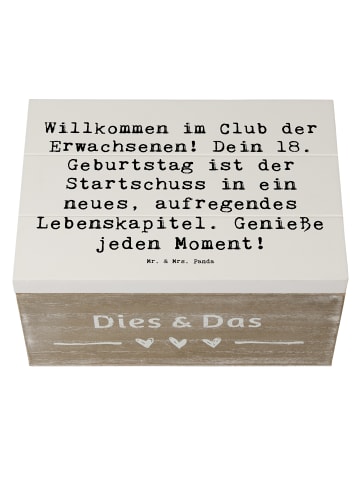 Mr. & Mrs. Panda Aufbewahrungsbox Spruch 18. Geburtstag Start mi... in Weiß