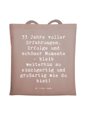 Mr. & Mrs. Panda Laptoptasche Spruch 33. Geburtstag mit Spruch in Braun Pastell