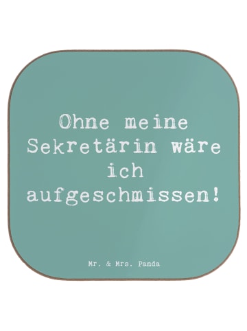 Mr. & Mrs. Panda Untersetzer Spruch Sekretärin Helfer mit Spruch in Meeresbrise