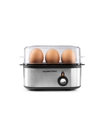 Gourmet Maxx Eierkocher für 3 Eier 210W Edelstahl  Silberfarben