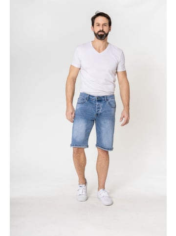 Nina Carter Shorts Denim Regular Fit Bleached Jeansshorts in Hellblau