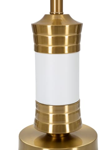 Mauro Ferretti Tischleuchte aus weißem und goldenem Metall, Ø 31 x 52 cm