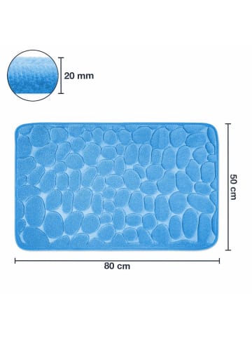 WohnDirect weiche Memoryschaum Badematte in Blau