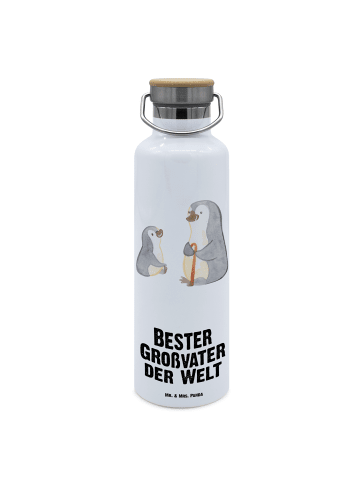 Mr. & Mrs. Panda Outdoor Trinkflasche Pinguin Bester Großvater d... in Weiß