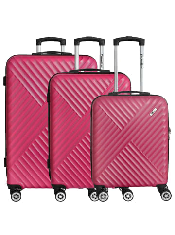 Paradise by CHECK.IN Kingston - 4-Rollen-Trolley Set 3tlg. (lila) in pink