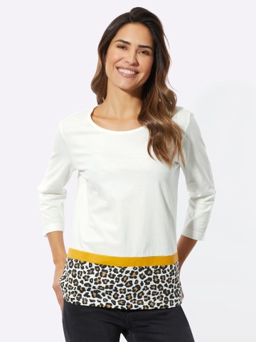 Sieh an! Rundhalsshirt in ecru-ocker-bedruckt