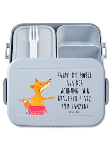 Mr. & Mrs. Panda MEPAL Bentobox Fuchs Ballerina Motiv mit Spruch in Blau Pastell