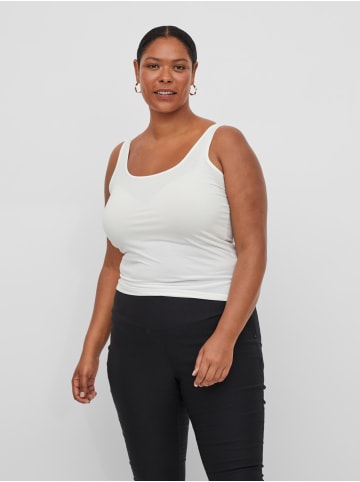 Vila Langes Tank Top Plus Size Übergrößen Ärmelloses Basic VIJENNI in Weiß