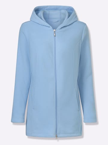 Sieh an! Long-Fleecejacke in eisblau