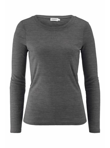 Hessnatur Hessnatur Longsleeve Slim aus Bio-Schurwolle und TENCEL™ Lyocell in grau