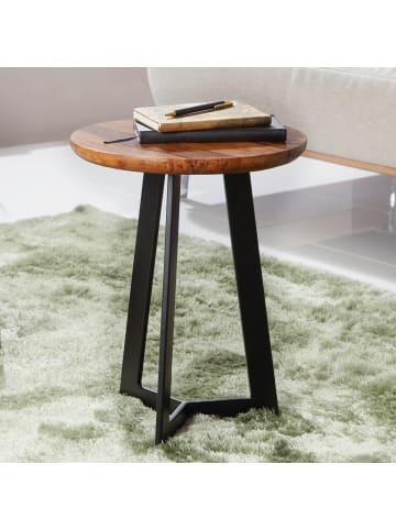 FineBuy Beistelltisch in Braun / Sheesham / 35x35x37