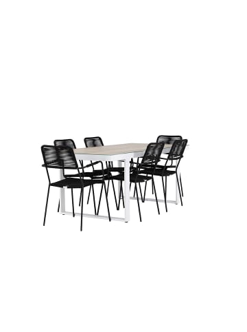 ebuy24 1 x Tisch 6 x Stühle Weiß 90 x 200 cm