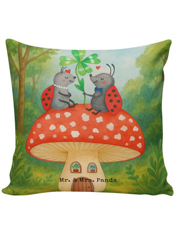 Mr. & Mrs. Panda Kissen 40x40 Marienkäfer Fliegenpilz Design ohn... in Weiß