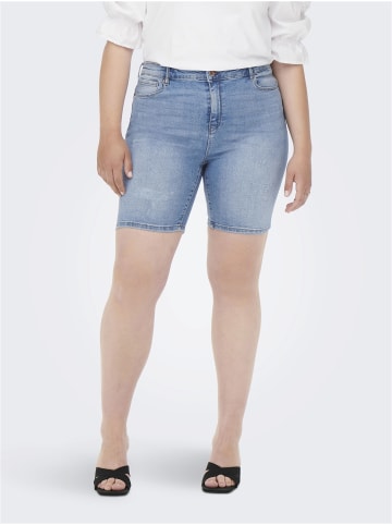 ONLY Carmakoma Jeans-Shorts in Light Blue Denim