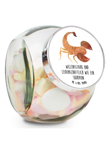 Mr. & Mrs. Panda Bonbonglas Sternzeichen Skorpion mit Spruch in Weiß