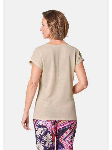 GOLDNER Kurzgröße:  Shirt Elegantes Shirt mit feinen Glanzgarnen in sand