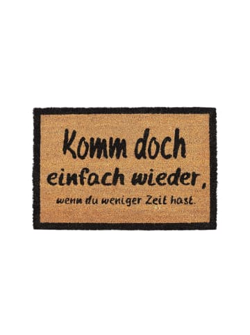 relaxdays Fußmatte Komm wieder in Natur/Schwarz - 40 x 60 cm