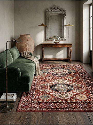 KADIMA DESIGN Hochflor-Teppich Kuschelig GLAZERT Geometrisch Weich Berber in Rot