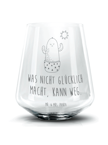 Mr. & Mrs. Panda Blümchentail Glas Kaktus Sonne mit Spruch in Transparent