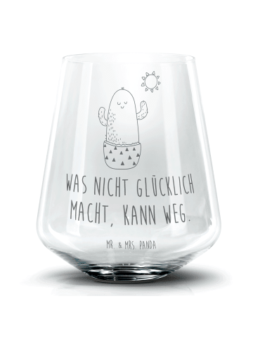 Mr. & Mrs. Panda Cocktail Glas Kaktus Sonne mit Spruch in Transparent