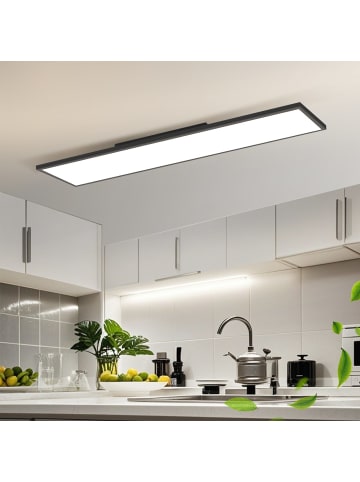 ZMH LED Deckenleuchte in Schwarz Dimmbar mit Fernbedienung Bürolampe 40W L 120cm