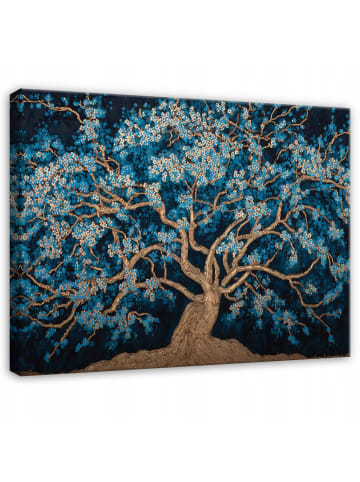 WALLARENA Leinwandbild Baum in Blau