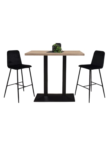 58 aufm Kessel TRESENTISCH Electra 120x70x106 schwarz matt/eiche sägerau