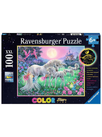 Ravensburger Puzzle 100 Teile Kinderpuzzle 100 XXL Teile - Einhörner im Mondschein Ab 6 Jahre in bunt