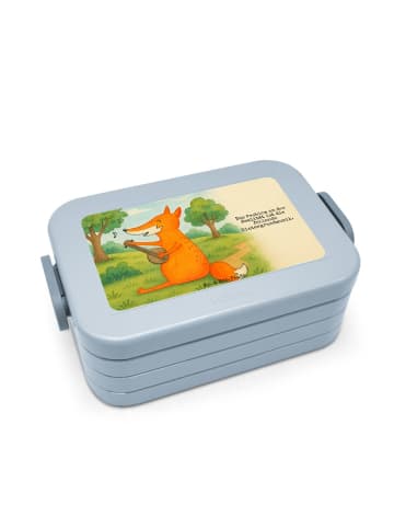Mr. & Mrs. Panda Bentobox Fuchs Gitarre Design mit Spruch in Blau Pastell