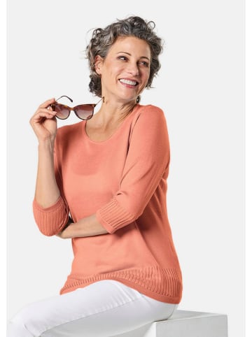 GOLDNER Gepflegter Ajour-Pullover mit femininen Durchbrüchen in melone