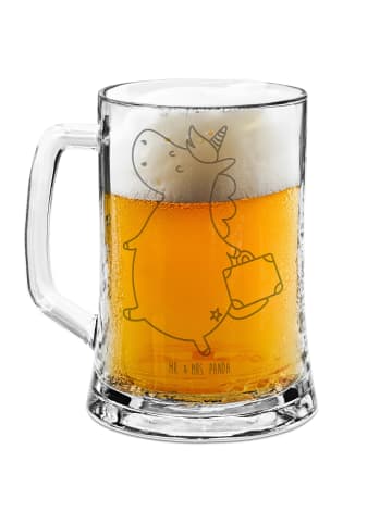 Mr. & Mrs. Panda Gravur Bierkrug Einhorn Koffer ohne Spruch in Transparent