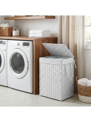 SONGMICS Wäschekorb Eliott in Weiß - (B)33 x (H)61 x (T)46 cm