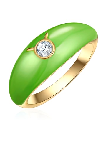 Glanzstücke München Ring Sternzeichen Stier aus Sterling Silber mit Zirkonia in gelbgold