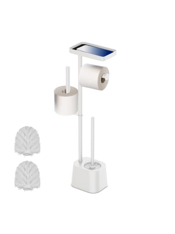 relaxdays WC Garnitur in Weiß - (B)29 x (H)65,5 x (T)11,5 cm