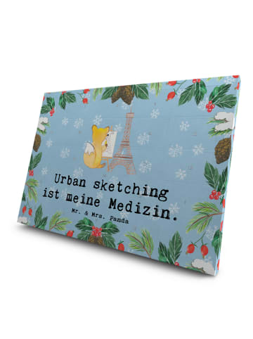 Mr. & Mrs. Panda Tee Adventskalender Fuchs Urban sketching mit S... in Eisblau