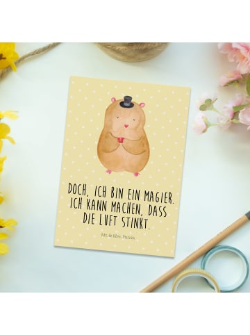 Mr. & Mrs. Panda Fotokarte Hamster Hut mit Spruch in Gelb Pastell