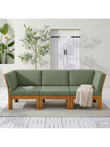 home24 Loungesofa LEXI 3-teilig in Helles Olivgrün