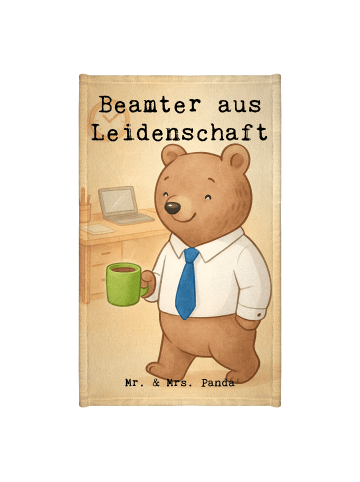 Mr. & Mrs. Panda Gästehandtuch Beamter Leidenschaft Design mit S... in Weiß