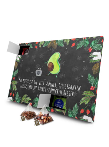 Mr. & Mrs. Panda Advents-Teekalender Avocado Tanzen mit Spruch in Kreidetafel